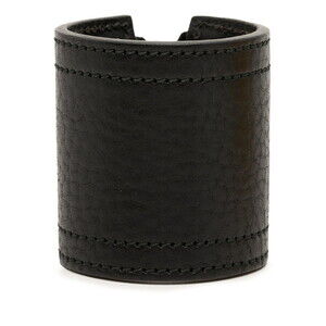 FENDI Black Leather Charm Bracelet